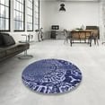 thumbnail image 4 of Ahgly Company Machine Washable Indoor Square Transitional Sky Blue Area Rugs, 4' Square, 4 of 7