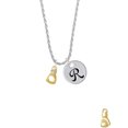 thumbnail image 2 of Delight Jewelry Goldtone Small Boxing Glove Silvertone Script Initial Disc - R - Charm Necklace, 20"+3", 2 of 4