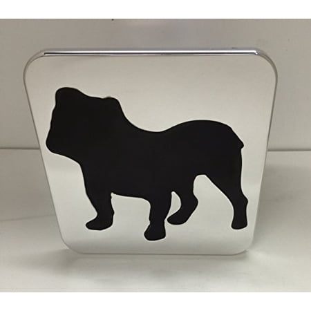 Black English Bulldog Hitch Cover For 2" Receiver - Heavy Duty, Powder Coated, 6" Tube