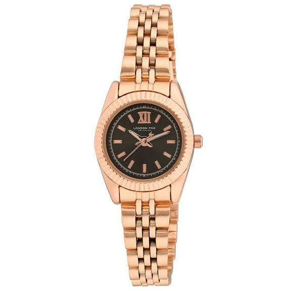 London Fog Norwich Rose Gold Link Bracelet Watch
