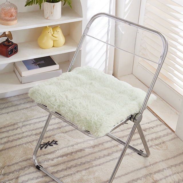 Cojín de Invierno Suave y Cálido para Silla de Oficina | Poliéster Verde 40X40Cm | Cojín para El Hogar | Textura Adorable | Fácil de Limpiar | 1 Unidad