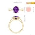 thumbnail image 4 of ANGARA Natural Tapered Shank 1.6 ct Amethyst Ring with Diamond Accents in 14K Yellow Gold for Women (Size-9x7mm) | February Birthstone, Anniversary, Jewelry Gift for Women | Natural Amethyst Ring, 4 of 9