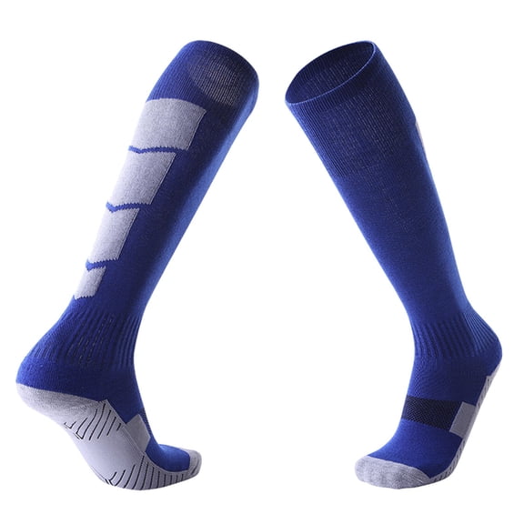 CUZIBR Socks For Men Men Tall Socks Color Block Soft Football Basketball Sports Stockings Casual Knee High Socks Breathable Lightweight Footwear,Blue,One Size