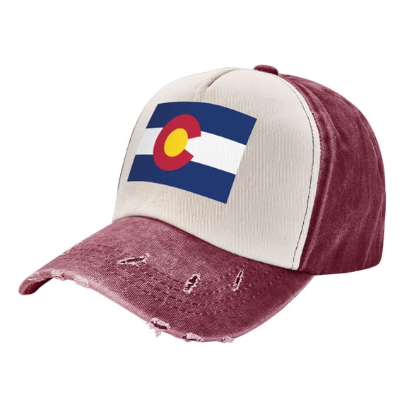 Men Women Flag Of Colorado Distressed Twill Cotton Baseball Cap Vintage Adjustable Dad Hat