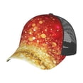 thumbnail image 7 of Picia Red Gold Glitter Pattern Trucker Hat,Baseball Cap,Sun Protection Cap,Stylish Headwear,Leisure Cap,Outdoor Sports Cap, 7 of 7
