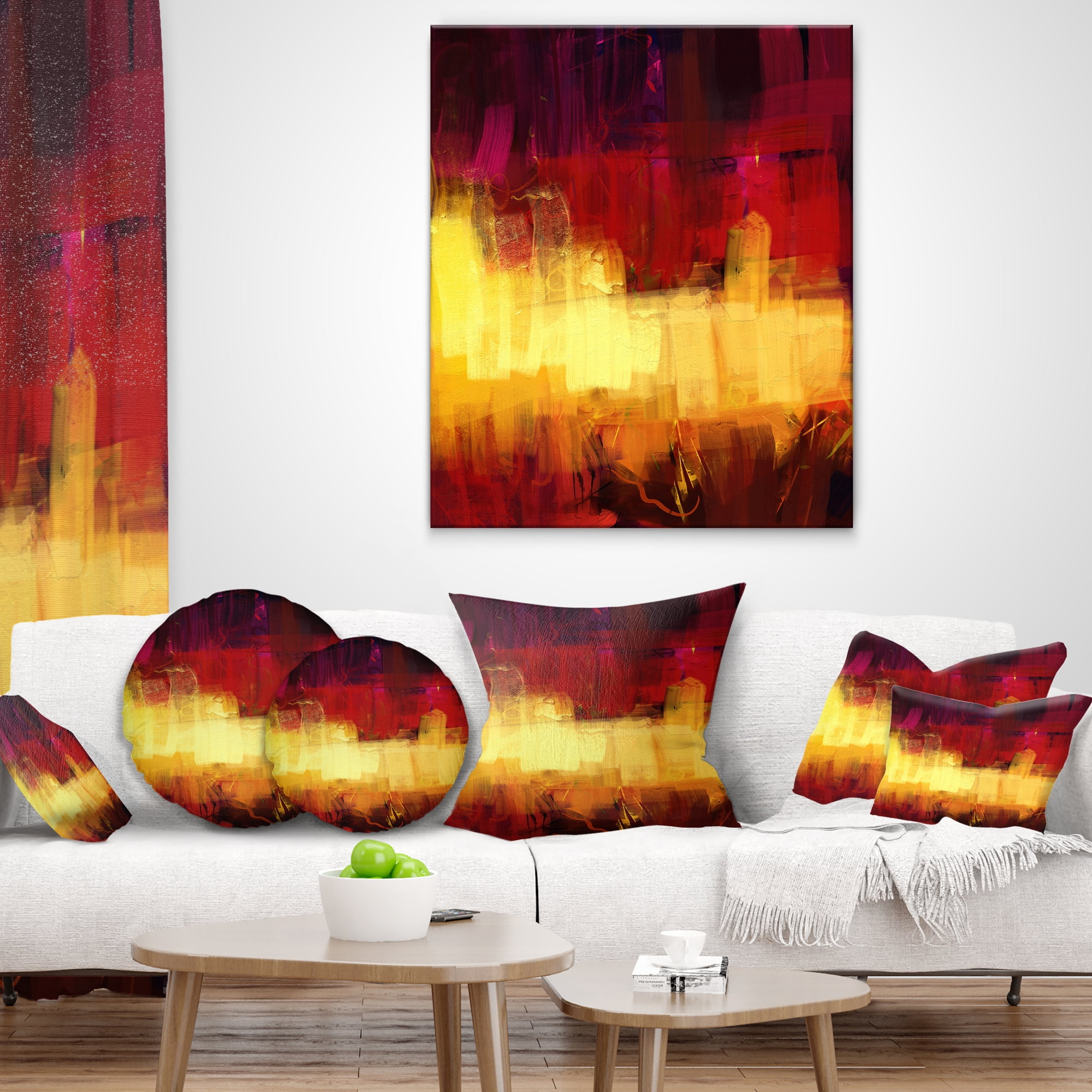 Designart Textured Effect Digital Abstract Art - Abstract Throw Pillow - 16x16