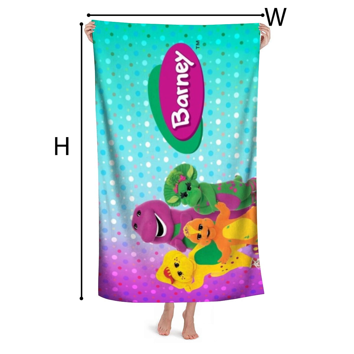 Barney & Friends Gifts Beach Towel for Women Girl Birthday Inspired Fan Bath Outdoor Music Lover