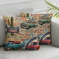 thumbnail image 3 of BANET  Route  Throw Pillow Cushion Cover Pack of 2, Old Fashioned Cars Motorcycle on a Map Road Trip Journey American USA Concept, Zippered Double-Side Digital Print Decor, Beige Red 22x22in, 3 of 7