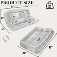 thumbnail image 2 of 71'' Human Dog Bed, Upholstered Lounge Loveseat Chair, Floor Chair with Back Support, 5 Adjustable Position Folding Chair for Adults & Pets, Lazy Sofa Bed for Living Room, Game Room, Beige, 2 of 10