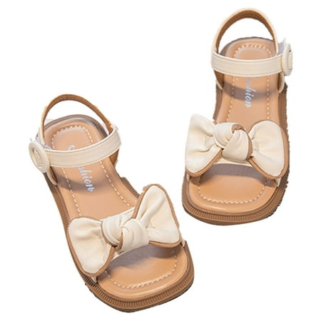 

Paokuoon Little Kids Toddler Casual Sandals with Bowknot for Girls Summer Beach Walker Crib Shoes