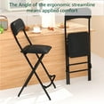 thumbnail image 5 of Folding Bar Stool with Backrest Leather Padded Portable Folding Stool Chair Counter Height Foldable Collapsible Stool for Kitchen Bar 2 Pack (Black, 25" H 2Pack), 5 of 9