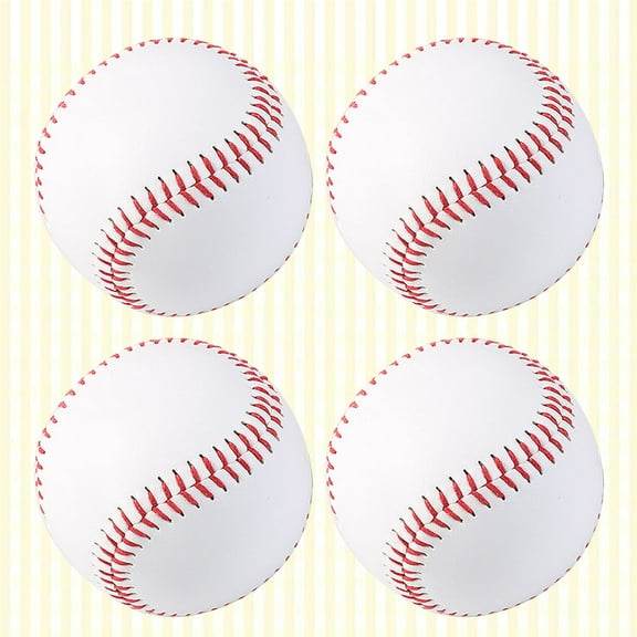 CIMAXIC Sports Balls Softball Training Baseballs PU White for Young Players Outdoor Sports 4 Pcs