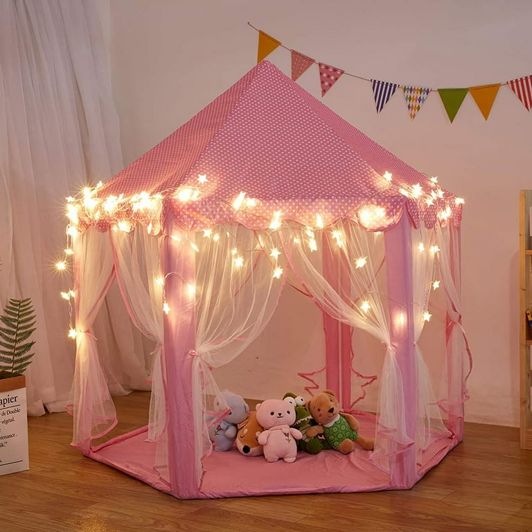 GigaTent Girls Club Pink Play Tent With 2 Look-out Towers & a Center Base 