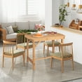thumbnail image 4 of Costway Mesa de Comedor de Madera de Abeto para Exteriores, Mesa de Comedor para Patio con Agujero para Sombrilla de 4 cm para 4-6 Personas, Mesa al Aire Libre para Césped, Patio, Jardín, Interior, 4 of 5