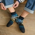 thumbnail image 3 of Pofeuu Starry Sky Colorful Crocodile Print 30cm Socks, Adult Running Hiking Socks for Youth and Adult, 3 of 7