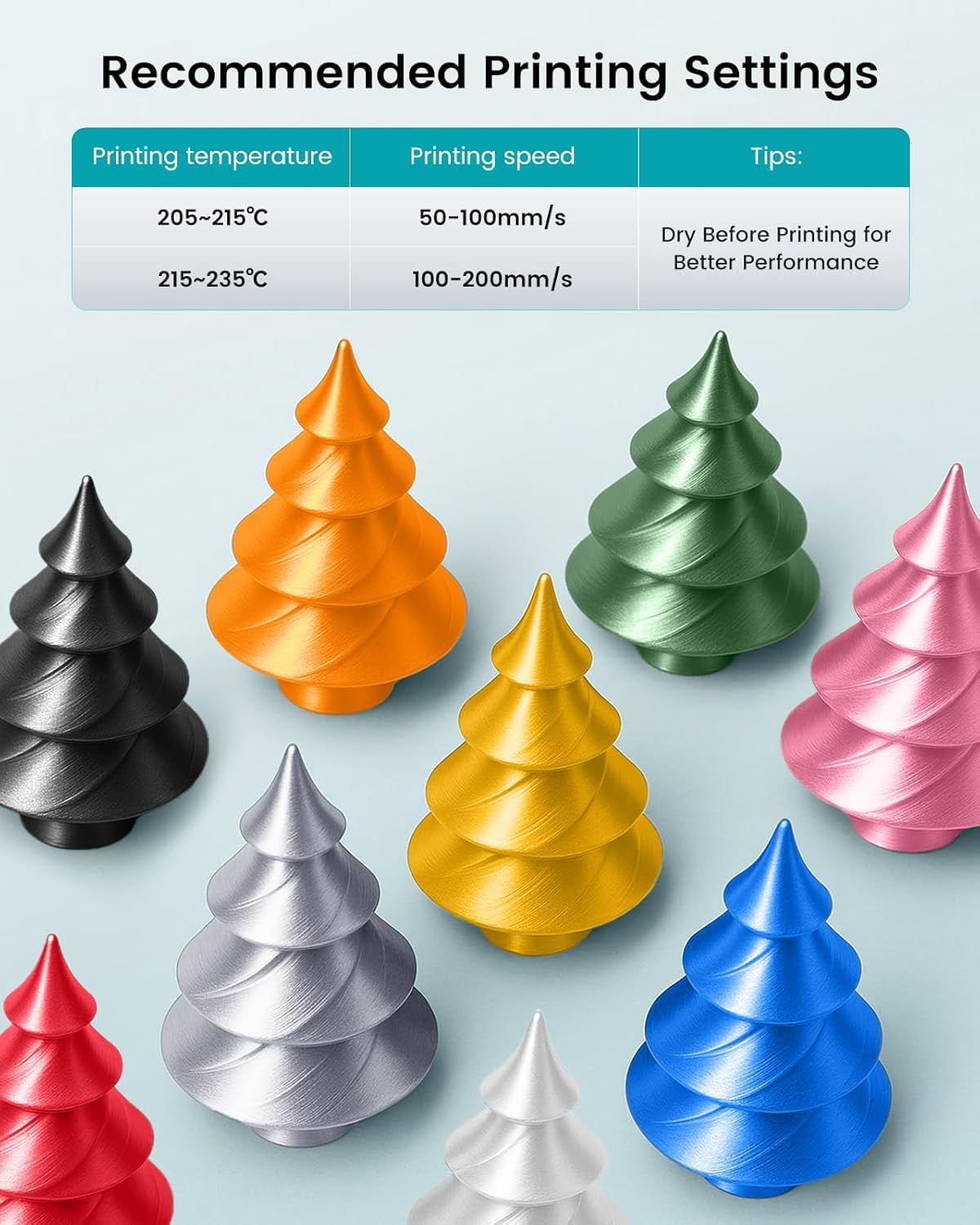 Silk PLA+ Filament 1.75mm, Chrome Like Gloss Finish, Smooth Silk Texture, Upgraded Formula for Stable Printing, 1kg(2.2lbs) PLA Plus 3D Printer Filament, Silver
