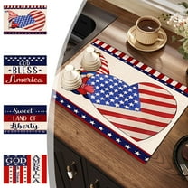 Dmlowu 4th of July Decorations Placemats 12x18" Non-Slip Table Mats Stain Proof Insulation Memorial Day Decorations Outdoor Placemats for Dinner Party Table Hotel Home Decoration