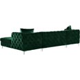 thumbnail image 3 of Maklaine Contemporary Green Velvet 3pc. Sectional, 3 of 7