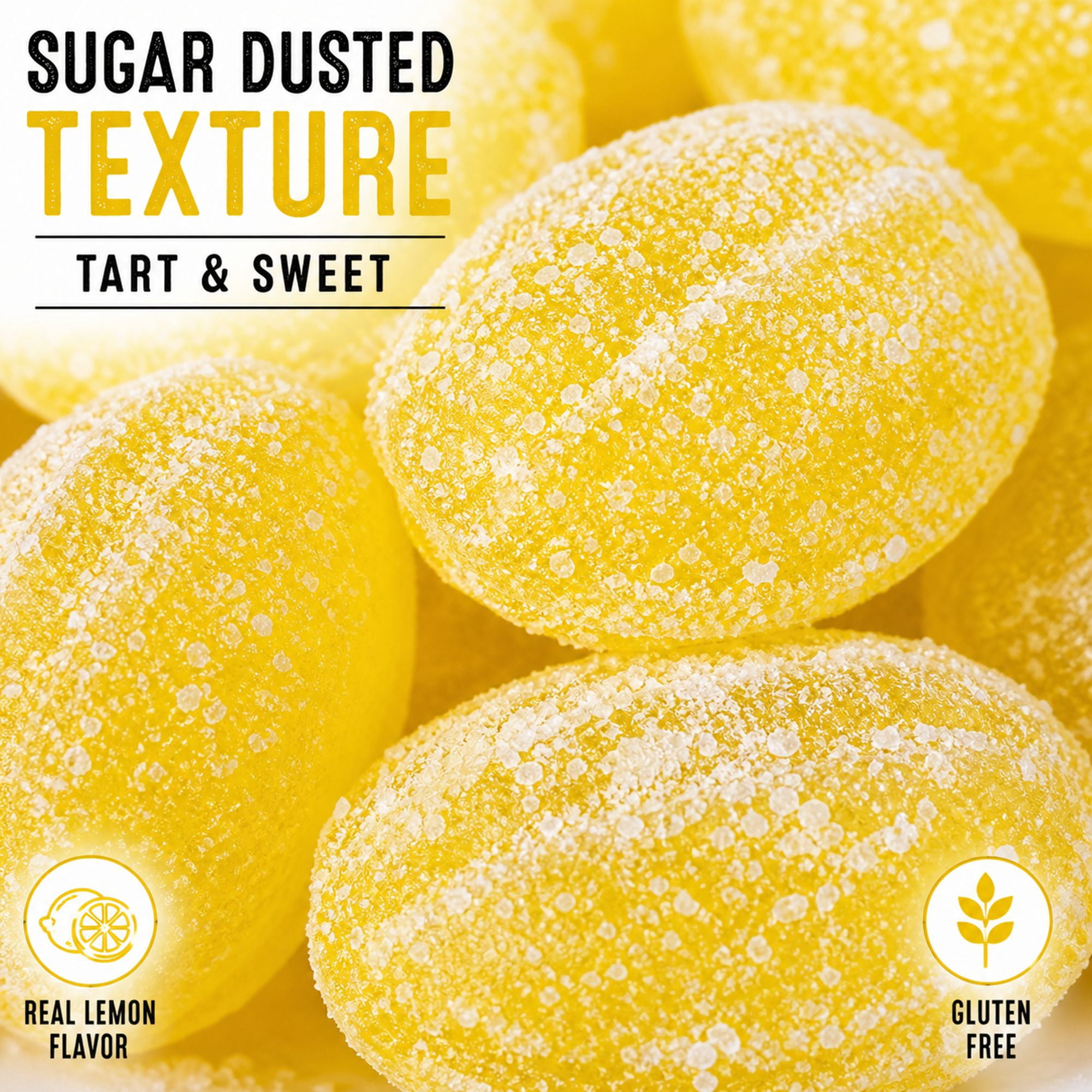 Claey's Sanded Sugar Hard Candy, Lemon, 4 lbs. No Known Allergens