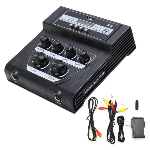 Audio Mixer, Treble Or Bass Adjustment AC100-240V Mixing Console With Connector For KTV For Home For Stage