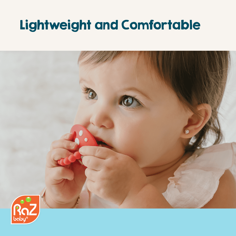 RaZbaby Chompy Teether Toy, 2-Pack, Red/Green photo 4