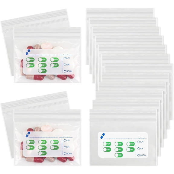 Pill Bags 500 Count - 3"X2.75" 3 Mil Small Ziplock Bags for Pills – BPA-Free Pill Pouches for Medicine, Pill Pack Storage & Medicine Pouch - Easy Label Pill Bags for Travel, Reusable Medicine Bags