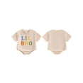 thumbnail image 3 of Baby Boy Short Sleeve Romper Round Neck Letter Print Jumpsuit Infant Toddler Jumpsuit Little Brother Summer Clothes, 3 of 10