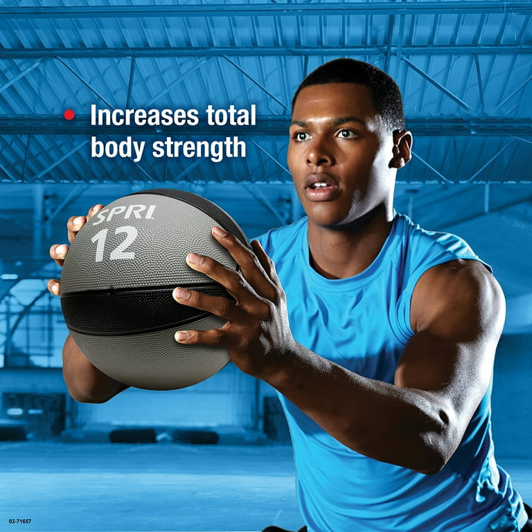 SPRI Medicine Exercise Ball 12lb Weighted Ball Rubber Walmart