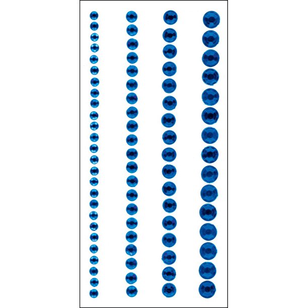 Autocollants en Cristal Éléments 3mm à 6mm Assortis 76/Pkg-Round - Bleu