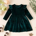 thumbnail image 4 of Odeerbi Toddler Kids Baby Girls 2025 Fashion Cute Solid Color Long Sleeves Single Fleece Princess Dress, 4 of 5