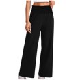 thumbnail image 5 of Annhoo Wide Leg Pants Woman Casual Elastic High Waisted Smocked Palazzo Pants Lightweight Loose Trousers with Pocket, 5 of 7