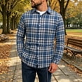 thumbnail image 2 of YODETEY Men's Classic Plaid Long Sleeve Button Down Flannel Shirt,Regular Fit Plaid Dress Shirts,Size S-2XL, 2 of 7