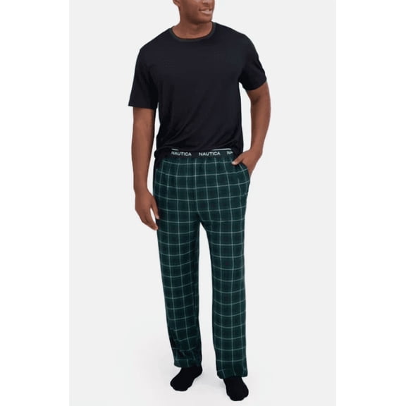 Nautica Men's 2-Piece Pajama Set Size Large Emerald Yard