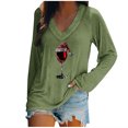 thumbnail image 1 of Blouses pour Femmes, Blouses pour Femmes Mode, Blouse de Noël Imprimée Ample à Manches Longues Col en V Décontractée, Blouses pour Femmes Mode, Blouses à Manches Longues pour Femmes, 1 of 4
