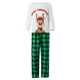 thumbnail image 2 of Fiomva Matching Family Pajamas Sets Christmas PJ's with Letter and Plaid Printed Long Sleeve Tee and Bottom Loungewear, 2 of 10