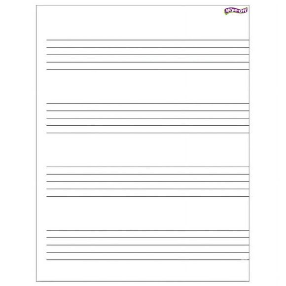 Music Staff Paper Wipe-Off® Chart, 17" X 22"