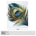 thumbnail image 4 of JRXY Elegant Abstract Peacock Feathers Flannel Fleece Blanket White, 4 of 6