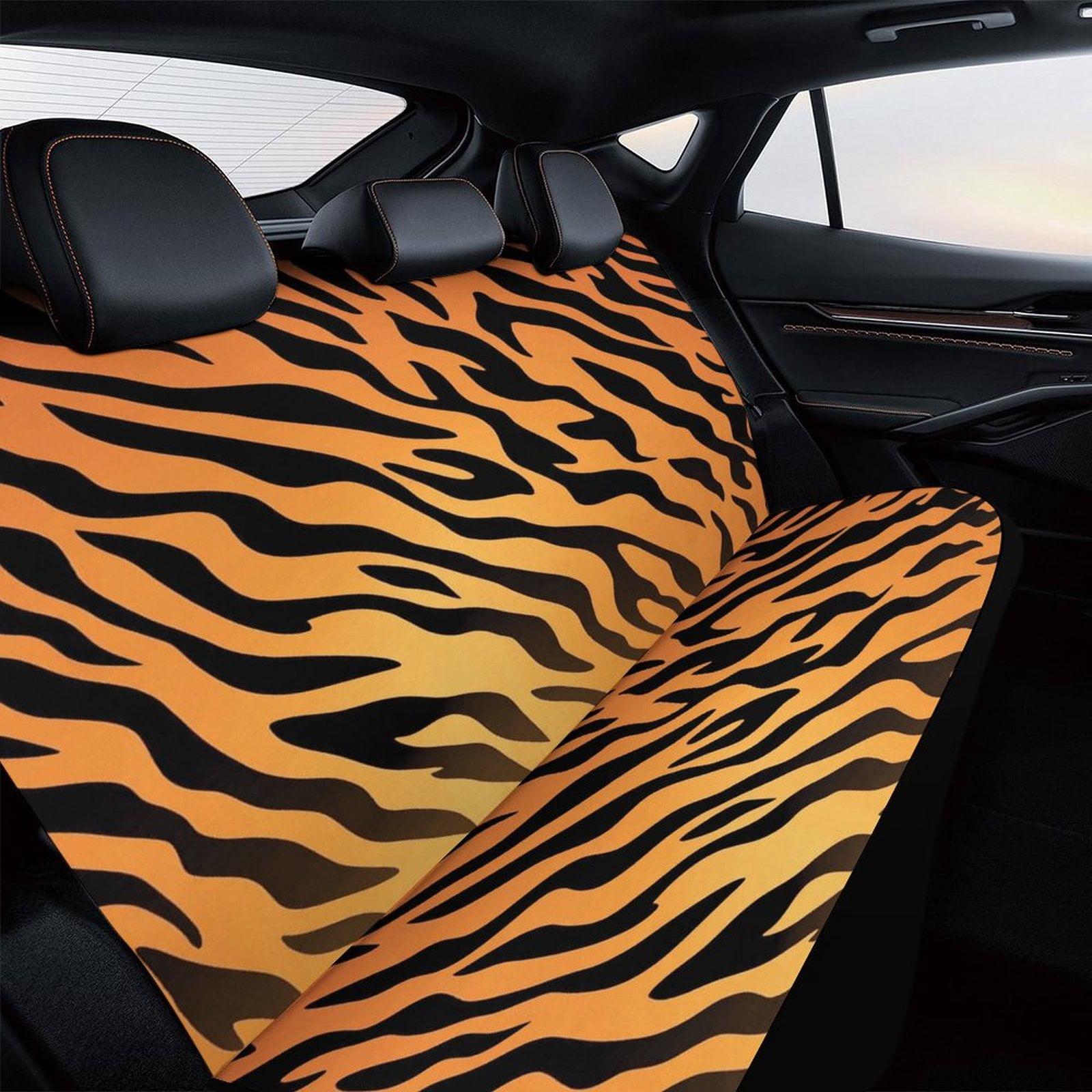 Animal Print Patterns Printed Universal Back Bench Car Seat Cover Pack of 2 Rear Seat Covers for for Most Cars,Trucks,SUVs Or Van