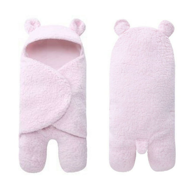 Baby Hooded Swaddle Sleeping Bag Sack Wearable(Pink)
