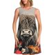 thumbnail image 1 of Easygdp Butterfly Cow With Flowers para Vestido Transpirable de Mujer, Vestido Suelto de Manga Corta con Pliegues y Bolsillos para el Verano, 1 of 7
