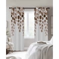thumbnail image 3 of Brown Eucalyptus Leaves Blackout Curtains 39 Inches Long for Bedroom, Watercolor Floral Leaf Plants Thermal Insulated Room Darkening Black Out Window Curtain Panels Grommet Drapes for Living Room, 3 of 8