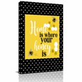 thumbnail image 2 of Canvas Wall Art Yellow Black Bee Canvas Art Print Home Is Where Your Honey Is Honeycomb Daisy Pictures Wall Decor for Living Room Bedroom Artwork Decorations Stretched Framed Ready to Hang 11"x14", 2 of 9
