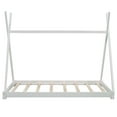 thumbnail image 4 of Abrihome Twin Size House Platform Bed with Triangle Structure,White, 4 of 6