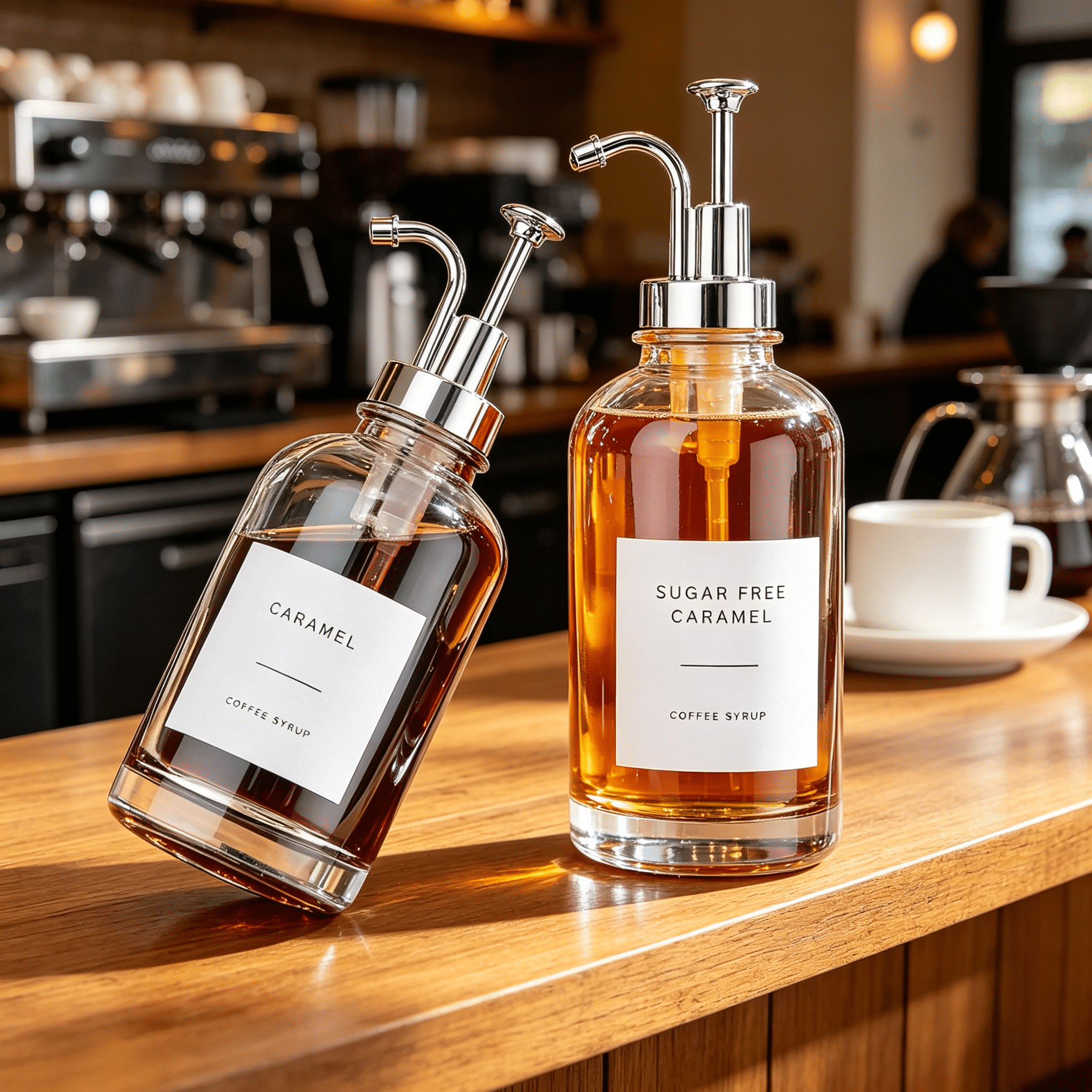 ACDANC 2026 New Coffee Syrup Dispenser Coffee Bar Accessories 16.9 Oz Syrup Dispenser with Labels,Syrup Pump Dispenser for Coffee Bar(Silver Pump), for Coffee Stations, Kitchens, Home Bars, Cafes.