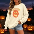 thumbnail image 2 of CONZONE Halloween Womens Sweatshirts Letter Pumpkin Graphic Oversized Sweatshirt for Women Spooky Season Fall Winter Pullover Tops, 2 of 4