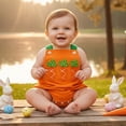 thumbnail image 6 of UngA Newborn Baby Girl Boy Easter Outfit Carrot Embroidery Romper Onesie One Piece Bodysuit Overalls Infant Summer Outfit (Orange,6-12 Months), 6 of 7