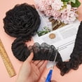 thumbnail image 4 of 10Yards 3 Layer Pleated Chiffon Flower Lace Trim 65mm Wide Gathered Mesh Organza Edge Ribbon Fabric Ruffles Edging Trimmings Embroidered, 4 of 6