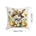 thumbnail image 3 of Wooowa Easter Cartoon Bunny Patterns Sofa Cushion Covers, for Various Festive Printed Covers and Easter Holiday Decor, 3 of 6