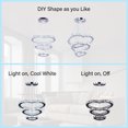 thumbnail image 2 of FRIXCHUR Modern Crystal Chandelier, Contemporary 3 Rings Heart-Shaped Led Ceiling Lights Fixtures Adjustabl Stainless Steel Hanging Pendant Lighting for Living Room Bedroom Restaurant, 2 of 6