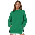thumbnail image 2 of Crew Neck Sweatshirts Women Fall Oversized Crewneck Sweatshirt Vintage Pullover Loose Fit Cute Y2K Long Hoodie Green S-3XL, 2 of 5